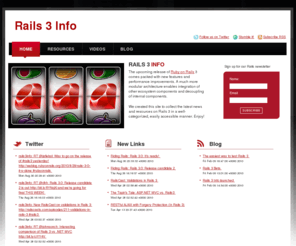 rails3info.com: Rails3Info::Resources and news on Ruby on Rails 3
Rails3Info brings together all of the latest resources and news on Ruby on Rails 3.