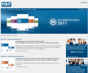 zeugnissoftware.com: H&P Infomedia
Das Unternehmen H&P Infomedia ist einer der führenden Anbieter von Softwarelösungen im Bereich Arbeitsrecht und hat mit dem Zeugnis-Generator, Abmahnungs-Generator sowie dem Kündigungs-Generator Anwendungen erfolgreich bei mehr als 30.000 Unternehmen im Einsatz.