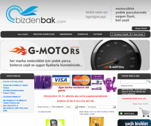 bizdenbak.com: www.bizdenbak.com
herçeşit motorsiklet için yedek parçada, binlerce çeşit ve uygun fiyat...