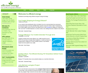 efficientenergy.org: Efficient Energy
Efficient Energy News, Guides, Products & Tips. Covering home, auto, corporate and utility green energy technology.
