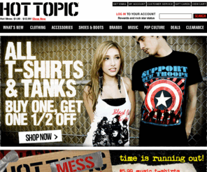 hottopinc.com: Hot Topic
Hot Topic specializes in music and pop culture inspired fashion including body jewelry, accessories, Rock T-Shirts, Skinny Jeans, Band T-shirts, Music T-shirts, Novelty T-Shirts and more - Hot Topic