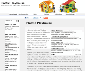 plasticplayhouse.net: Plastic Playhouse
Information and links to best selling plastic playhouse