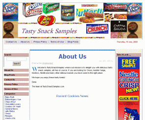 tastysnacksamples.com: About Us
Deliciously Good Free Samples
