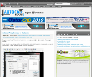 autocadhocasi.com: AutoCAD Hocası ile Güncel AutoCAD Dersleri
AutoCAD Komutları, çizim teknikleri ve kursu hakkında dersler içeren güncel bir AutoCAD sitesidir