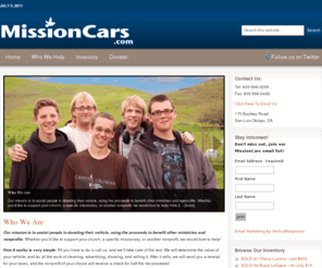missioncars.com: Mission Cars assists people in donating their used vehicle
By donating your vehicle, you will bless others with an affordable car, and support the work of other nonprofits. You won't have the hassle of advertising and showing your car, you will receive a tax-deductible receipt, and all proceeds from the sale will go to help others!