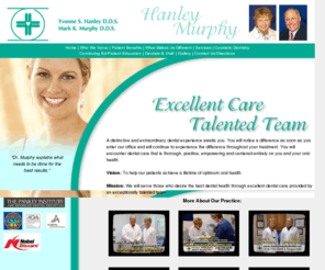 hanleymurphydental.com: Hanley Murphy Dental
Dentists Dr. Yvonne Hanley and Dr. Mark Murphy provide state-of-the-art dental care in Fergus Falls, Minnesota, with an emphasis on tooth restoration, reconstructive dentistry, cosmetic dentistry, TMJ, and implants. 