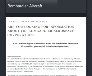 bombardier-aircraft.com: Bombardier Aircraft
Bombardier Corporation Information