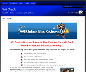 wiicrack.com: Wii Crack - Enjoy Unlimited Wii Games Without Mod Chip| Crack Wii Now Within 2 Hours Time!
Learn how to crack wii without modchip! Get the latest wii crack guide review here.