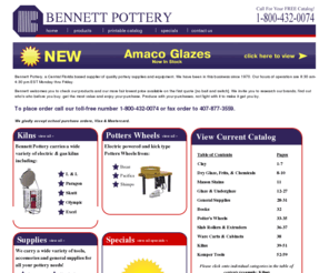 bennettpottery.com: Bennett Pottery - for all your pottery supplies and pottery equipment needs!
Ceramics Supplies, Pottery Supplies, and a large assortment of equipment, check out our online catalog!