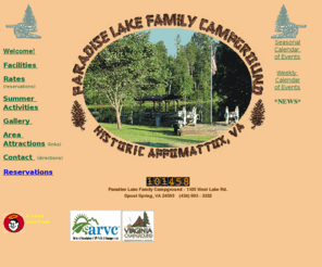 paradise-lake.com: PARADISE LAKE FAMILY CAMPGROUND - APPOMATTOX, VA
Friendly Family Campground and Camping in Historic Appomattox Virginia