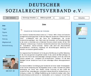 sozialrechtsverband.de: Deutscher Sozialrechtsverband e.V. - Ziele
Der Deutsche Sozialrechtsverband dient der Pflege des Sozialrechts in Wissenschaft und Praxis