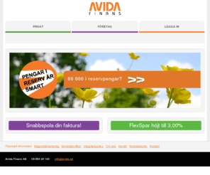 avida.se: Avida - Fakturaköp och Fakturabelåning – pengar inom 24 timmar!
Genom att sälja dina fakturor till Avida Finans ökar du snabbt din likviditet. Låt oss köpa dina fakturor.  Läs mer om fördelarna med factoring och fakturaköp här