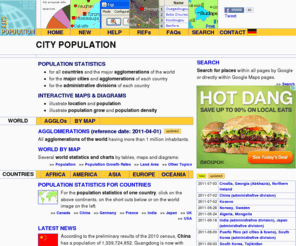 citypopulation.de: City Population - Statistics & Maps of the Major Cities, Agglomerations & Administrative Divisions for all Countries of the World
Population statistics and maps of the major cities, agglomerations and administrative divisions for all countries of the world.