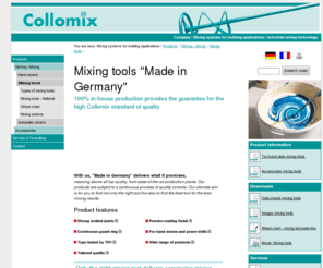 collomixer.com: Paddles, Mixing tool, Stirring rod, Mixer attachments, Stir, Mixture
Paddle, Mixing Attachment. Collomix is an innovative business partner for all stirrers and mixing attachments. For best results on the building site, use Collomix mixing tools.