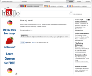 hallo.ro: Dicţionar Englez-Român | Dicţionar Român-Englez | hallo.ro
hallo.ro | Dicţionar Englez-Român şi Român-Englez online