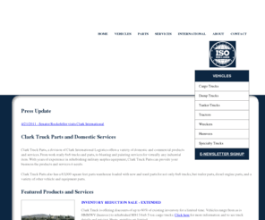 clarktruck.com: Clark Truck Parts and Domestic Services
providing military reset, refurbishment, solutions, logistic support, military trucks, in country services, and facilities assessments.