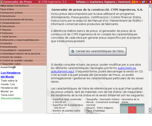 generadordepreus.info: Generador de preus de la construcció. CYPE Ingenieros, S.A.
