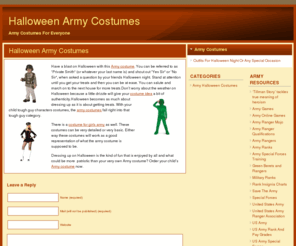halloweenarmycostumes.org: Halloween Army Costumes
Halloween Army Costumes: Show your patriotism with these great Army costumes. Perfect for Halloween or any occasion.