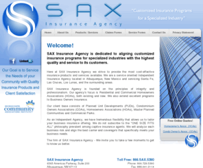 saxinsurancenm.com: SAX Insurance Agency: HOA Insurance, COA Insurance, PUD Insurance, Business Insurance in Albuquerque, Santa Fe, Las Cruces, Los Lunas, Taos
SAX Insurance Agency