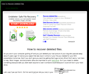howtorecoverdeletedfiles.com: How To Recover Deleted Files.
How to recover deleted files.