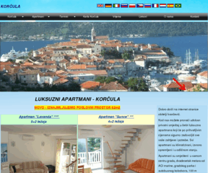 korcula.bz: Korčula - apartmani Korčula - Privatni smještaj u Korčuli, centar | Apartmani Korčula
Apartmani Korčula - privatni smještaj u novim luksuznim apartmanima. Apartmani su smješteni  u samom centru grada, dvadesetak metara od ACI marine, gradskog parka i autobusnog kolodvora, 100 m udaljeni od mora i 250 m od gradske plaže. 