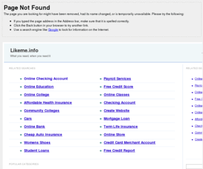 likeme.info: 404 Error - Page Not Found
