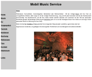 mobilmusicservice.com: Mobil Music Service
Ihre DJ Mobildisco fr Hamburg und Berlin