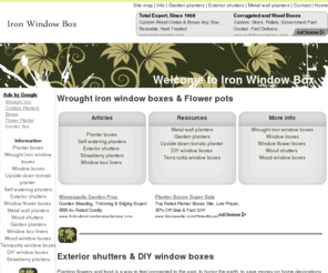 ironwindowbox.info: Wrought iron window boxes and Metal wall planters
Resources & info on Wrought iron window boxes, Window boxes, Exterior shutters and Garden planters. Find DIY window boxes online