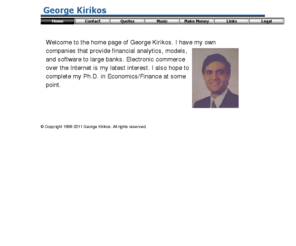 kirikos.com: George Kirikos
The homepage of George Kirikos, a finance professional who resides in Toronto, Ontario, Canada.