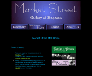 marketstmall.com: Market Street Mall - Online Shopping and Storefronts
Online mall - Lingerie,vacation rentals,ceramics,books,sporting goods,shooting accessories,music,movies and more.