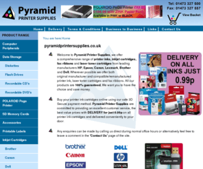 pyramidprintersupplies.com: Pyramid Printer Supplies | Printer Inks, Inkjet Cartridges, Ink Cartridges, Originals, Remanufactured & Compatibles, Multipacks...
Pyramid Printer Supplies  for  Printer Inks, Inkjet Cartridges, Originals, Remanufactured, Compatibles, Laser Toner Cartridges, Fax Toner Cartridges, Ribbons for OEM brand printers including a wide selection of Inkjet Photo Papers... 