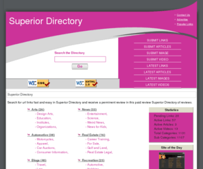 superior-directory.com: Superior Directory
Search for url links fast and easy in Superior Directory and receive a perminent review in this paid review Superior Directory of reviews.
