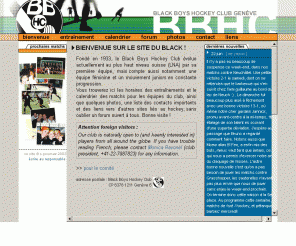 blackboyshockey.ch: Black Boys HC Genève :: genève hockey sur gazon - geneva 
field hockey - genf landhockey
site du Black Boys Hockey Club de Genève, club de hockey sur gazon évoluant en Ligue Nationale A - home page of the Black Boys Hockey Club Geneva, first division field hockey club