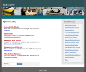 etamarine.com: Eta Marine
Eta Marine on WN Network delivers the latest Videos and Editable pages for News & Events, including Entertainment, Music, Sports, Science and more, Sign up and share your playlists.