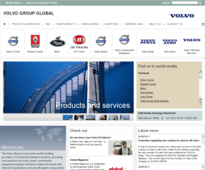 volvoworld.com: Volvo Group Homepage - Home : Volvo Group Global
The Volvo Group is one of the leading suppliers of commercial transport solutions providing trucks, buses, construction equipment, engines and drive systems for boats and industrial applications as well as aircraft engine components and financial solutions.