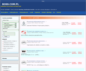 boss.com.pl: - Darmowe ogłoszenia internetowe - Boss.com.pl - Serwis Ogłoszeniowy
Ogłoszenia internetowe za darmo , dodaj swoje ogłoszenie do bazy . Biznes ogłoszenia kupna sprzedaży . Baza usług ze wszystkich regionów Polski.. 