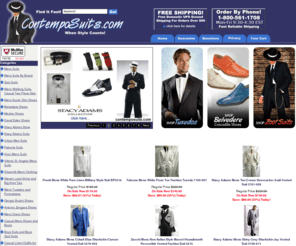 contemposuits.com: Stacy Adams Discount Mens Suits,Zoot Suits,Belvedere Shoes -Satin Shirt
Contemposuits.com offers Discount Mens Suits,Mens Dress Clothing-Zoot Suits,Mens Suits,Stacy Adams Suits,Belvedere Shoes,Mens Satin Shirt,Godfather Hats,Walking Suits. Free Shipping Over $99.