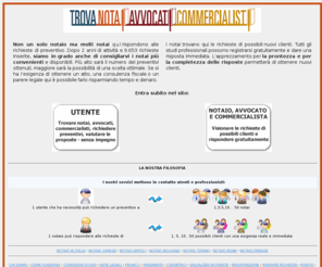 trovanotaio.it: Notaio – trovare molti notai e valutare diversi preventivi
Notaio: rogito, redazione di testamento o accettazione di eredità, costituzione di una società, compravendita: scoprire quanto costa il notaio, avere gratuitamente i preventivi e scegliere la tariffa più conveniente!