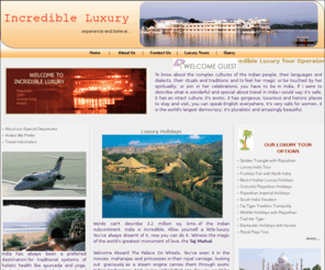 incredibleluxury.com: Incredible: Luxury Holiday Vacation Travel Tours,Incredible Beach Holidays,Incredible South India Vacation,Incredible Luxury Holidays North South Kerala Rajasthan
Incredible: Luxury Holiday Vacation Travel Tours,Incredible Beach Holidays,Incredible South India Vacation,Incredible Luxury Holidays North South Kerala Rajasthan, Incredible Desitnations Guide India, Incredible Tourist Places in India