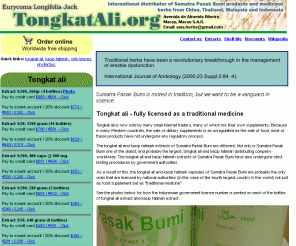 tongkatali.org: Discount tongkat ali
Wholesale and retail online orders for tongkat ali root (eurycoma longifolia) and tongkat ali extract