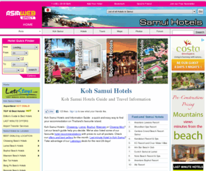 samui-hotels.com: Koh Samui Hotels: Hotel and resort guide for Ko Samui
Koh Samui hotels: hotel, resort and accommodation guide with direct deals from resorts on Ko Samui