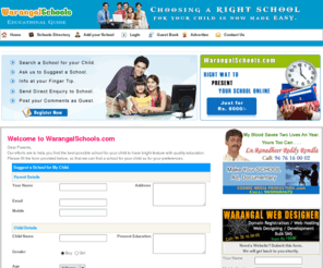 warangalschools.com: :: WarangalSchools.com - Directory of Schools in Warangal | Hanamkonda | Kazipet Schools | Primary Schools | Private schools in Warangal District | Government Govt Schools
Directory of Schools in Warangal | Hanamkonda | Kazipet Schools list | Hanamkonda private schools | Warangal govt school | Private school | residential schools.