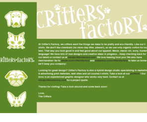 crittersfactory.com: CrittersFactory.com - Landing Page
Critters Factory website