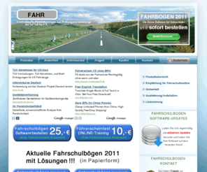 fahrschulbogen.org: FAHRSCHULBÖGEN SOFTWARE FAHRSCHULBOGEN FAHRSCHULSOFTWARE 2011 ! - das Beste Software für FAHRSCHULE!  «  FahrSschulBogen
Fahrschulbögen: Software und Programme für Fahrschüler einer Fahrschule 2011 !
Fahrschulbogen Fahrschulsoftware Software und Programme FAHRSCHULBOGEN 2011 und Fahrschule 2011 FAHRSCHULSOFTWARE !