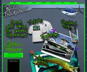 reeltreasure.com: REEL TREASURES SPORTFISHING T-SHIRT DESIGNS
T-shirt designs created by sportfishing and wildlife artist William H. Crabb, Tarpon, Sailfish, Marlin, Mahi Mahi, Snook, Trout, Striped Bass, Largemouth Bass, Grouper, Redfish, Red Drum, King Mackerel, Bull Shark, Hammerhead Shark, Tiger Shark 