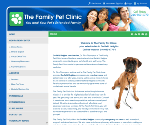 thefamilypetclinic.com: The Family Pet Clinic - Veterinarian In Garfield Heights, OH USA :: Home
The Family Pet Clinic - Veterinary Clinic in Garfield Heights, OH Welcome to The Family Pet Clinic, your veterinarian in Garfield Heights.Call us today at 216-662-1770 ! Garfield Heights veterinarian, Dr. Rick Thompson at The Family Pet Clinic is one of the best veterinarians in the Garfield Heights area and is...