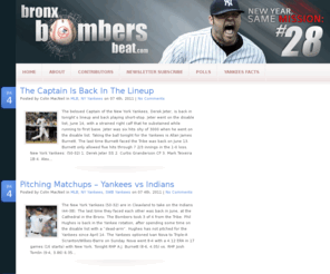 bronxbombersbeat.com: BronxBombersBeat.com
| A New York Yankees Blog
New York Yankees blog that produces opinionated articles about the New York Yankees, with an occasional article targeted to whats going on throughout the rest of Major League Baseball.