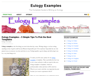 eulogy-examples.net: Eulogy Examples | Eulogy For a Friend | Eulogy Samples
The complete guide to writing a eulogy from scratch, to delivering it to your audience