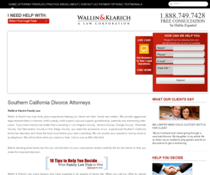 wkfamilylaw.com: California Family Law Attorneys - Orange County Divorce Lawyers
Wallin & Klarich - California family law firm devoted exclusively to divorce, child support, child custody and spousal support matters throughout Southern California. Free consultations.