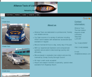 alliancetaxis.com: Alliance Taxis
Alliance taxis, 24hr taxi firm based in llandudno